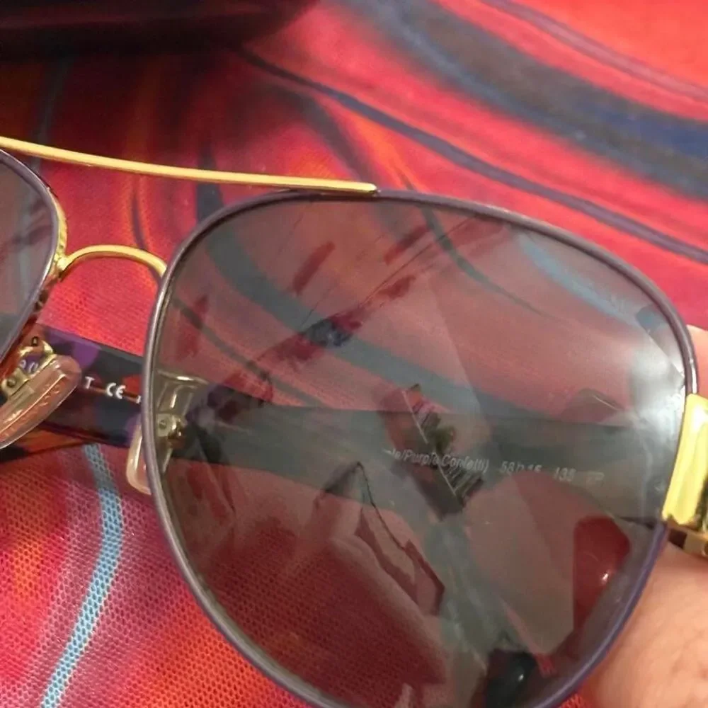 Coach Gold Aviator Sunglasses HC7059 Vintage Luxury w/ Coach Case